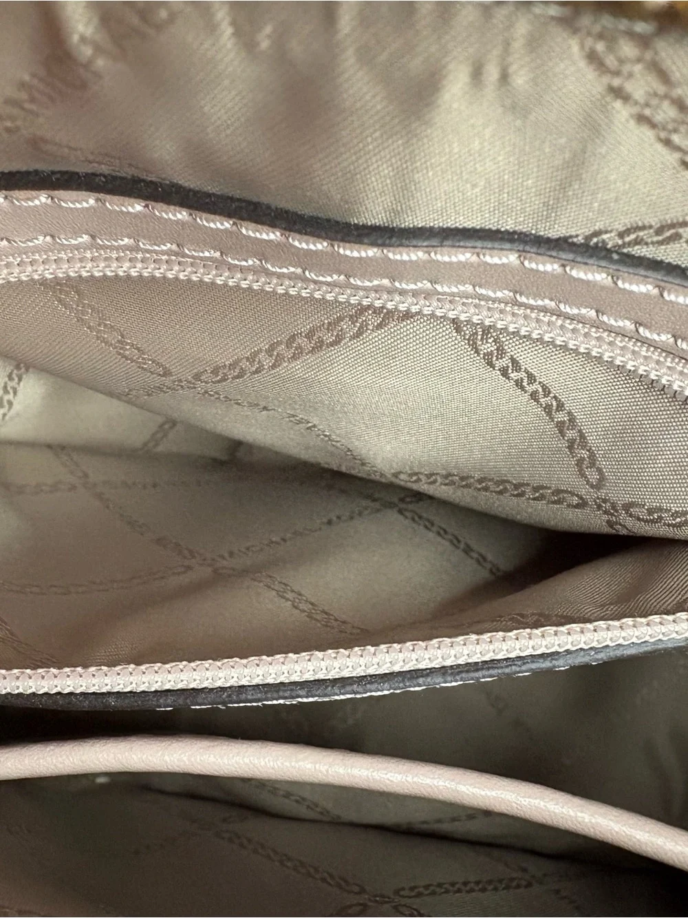 Michael Kors Blush Pink and Cream Signature Crossbody with Gold Hardware